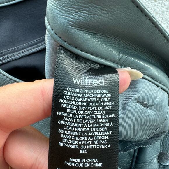 Aritzia Wilfred The Melina Faux Leather Pants Women Size 4 Straight Leg Grey - Picture 8 of 13